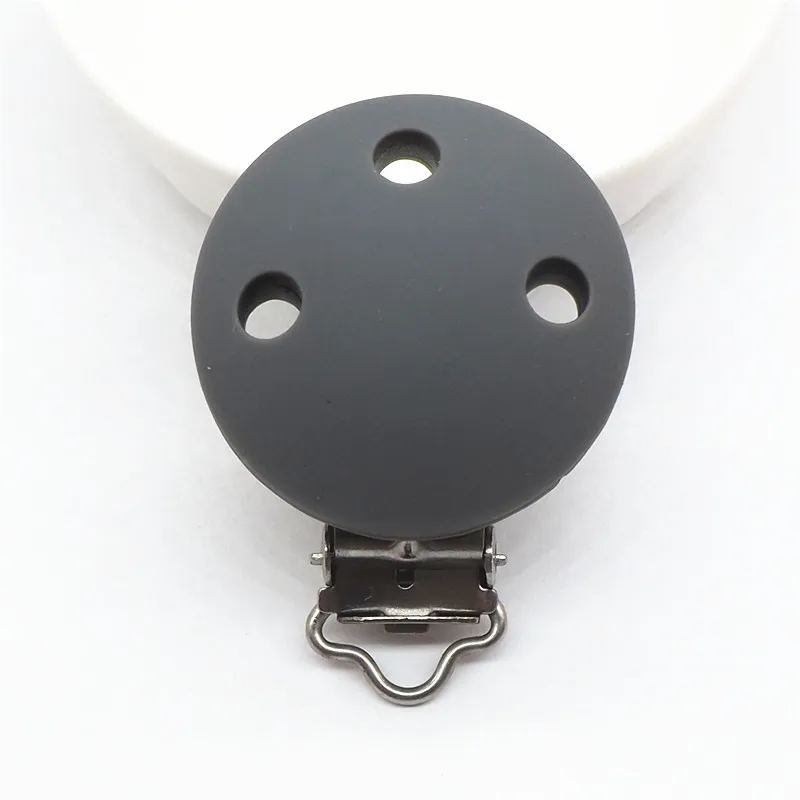 Dim Grey Chenkai 10 шт. силиконовые круглые скрепки DIY Детские пустышки пустышка Прорезыватель пустышка уход ювелирные изделия игрушки аксессуары держатель прорезыватели - Цвет: Dim Grey
