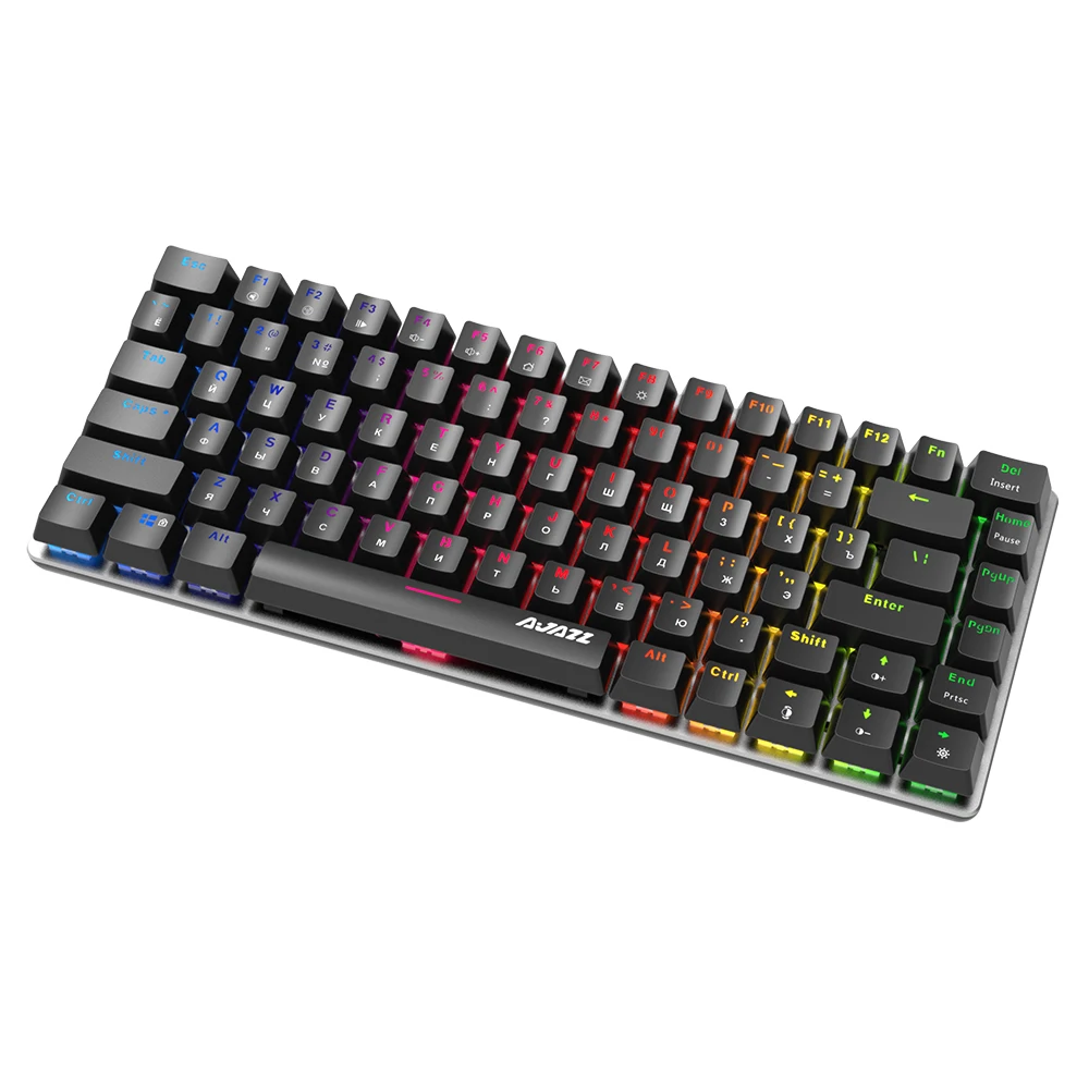 AJAZZ AK33(Русский Английский) версия механической клавиатуры русская RGB USB Проводная игровая клавиатура светодиодный красочный 82 клавиши игровая клавиатура