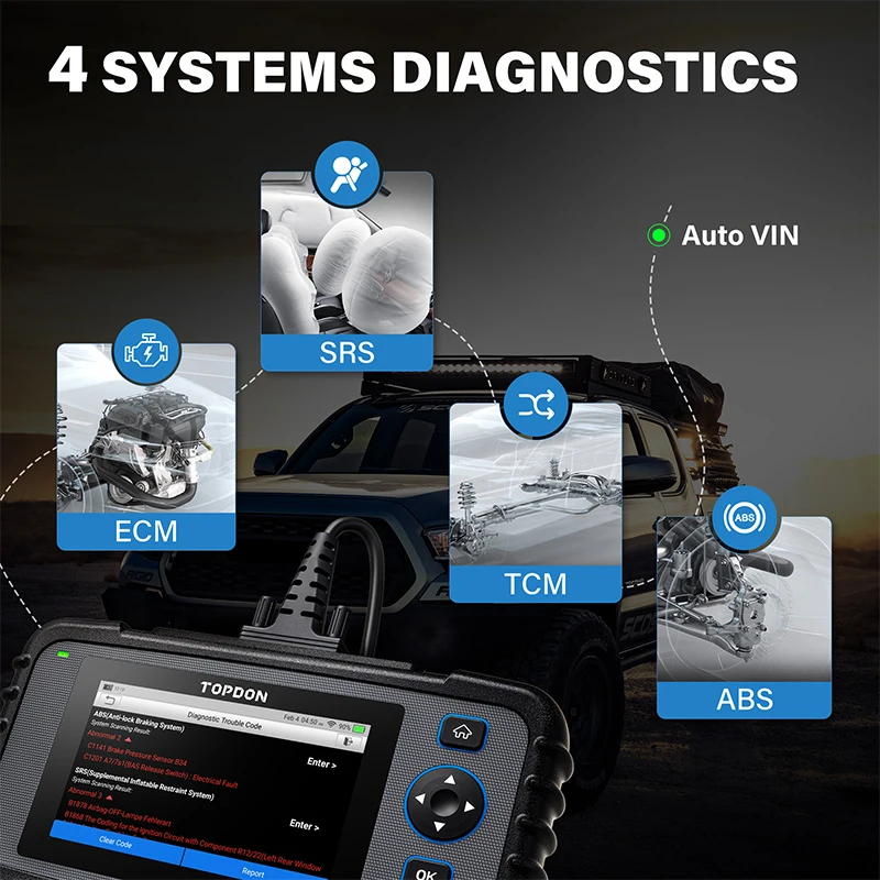 Автомобильный сканер TOPDON Artidiag 600 OBD2 считыватель кодов OBD диагностический