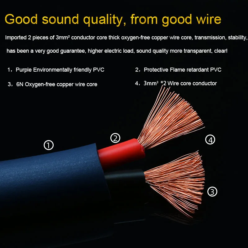 ATAUDIO Hifi акустический кабель высокого качества 6N OFC динамика для подключения