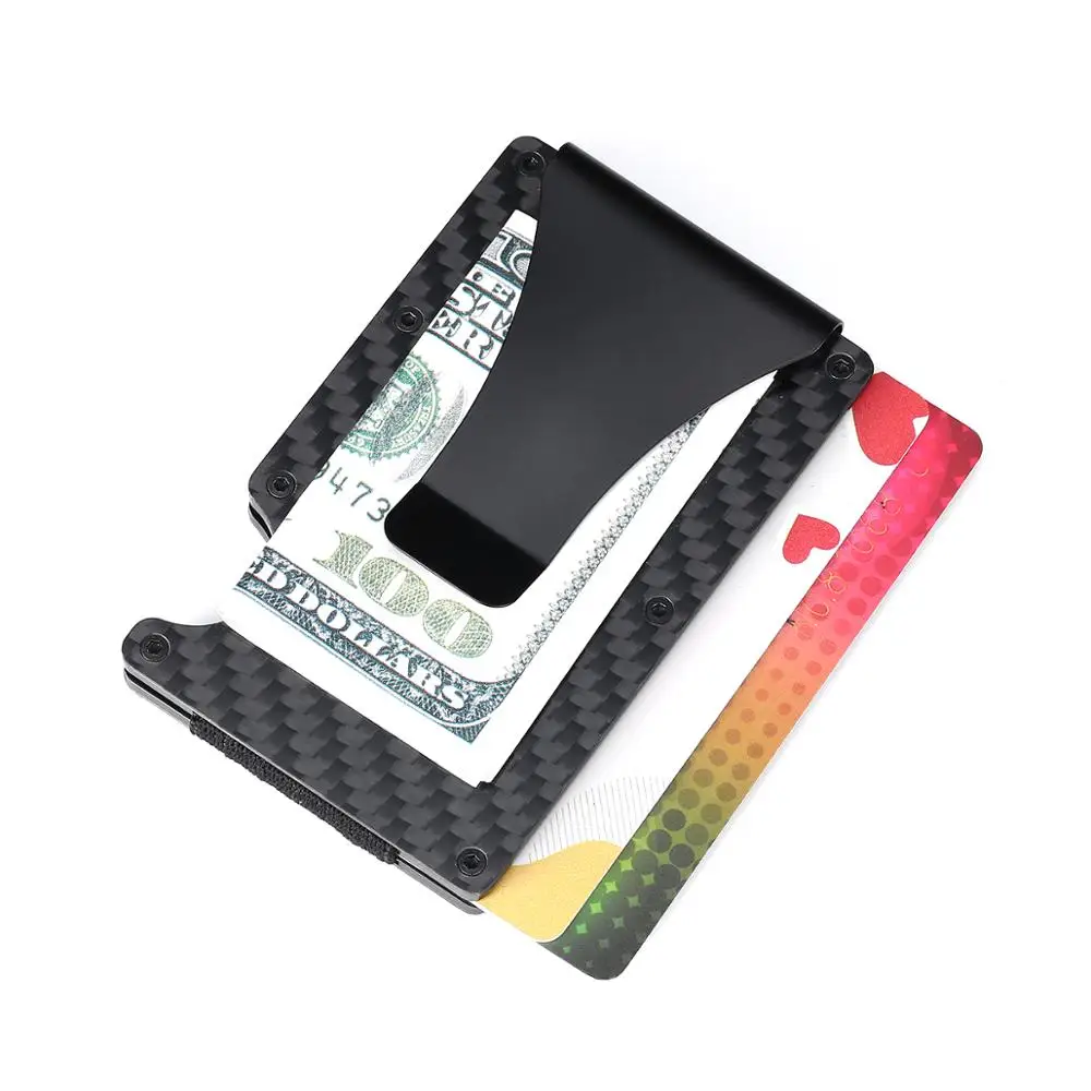 Bycobecy RFID несканированный металлический кошелек Новая мода Тонкий карбоновый
