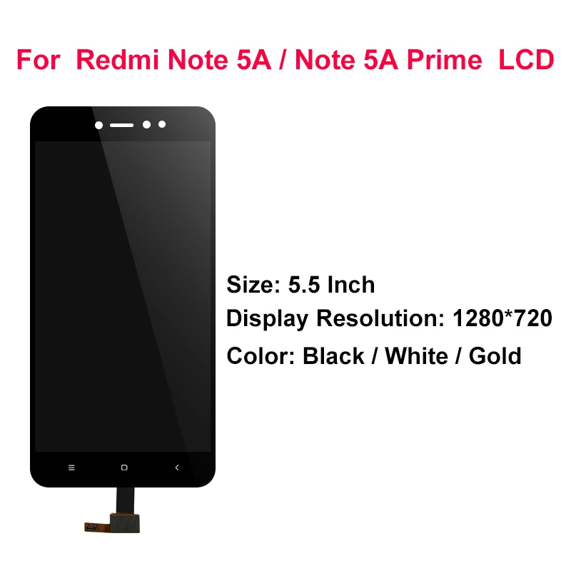 ЖК дисплей 5 дюйма для XIAOMI Redmi Note 5A сенсорный экран с рамкой Xiaomi Prime Y1 / Lite