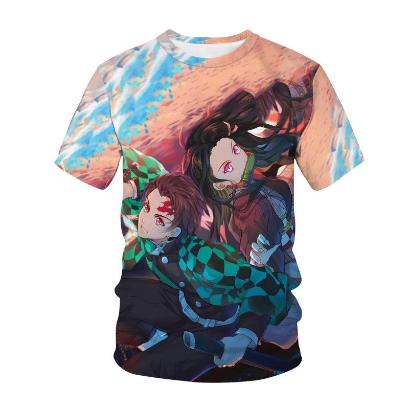 

Demon Slayer Blade Character Costume Boy Girl Costume 3D Print Japanese T-shirt Children Anime T-shirt Round Neck Graphic