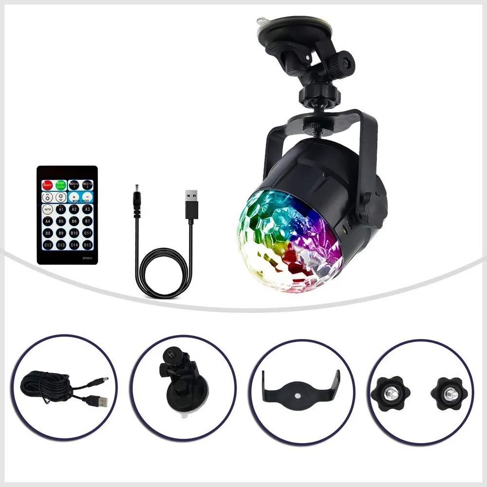 

5W USB Disco Light Led Moving Head Lights Christmas Decorations For Home Led Par Party Lights Lights LED Light Disco Ball