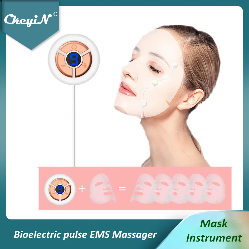 

CkeyiN Mask Instrument Facial Massager Beauty Bioelectric pulse EMS Skin Rejuvenation Face Lifting Anti Wrinkles Rechargeable 48