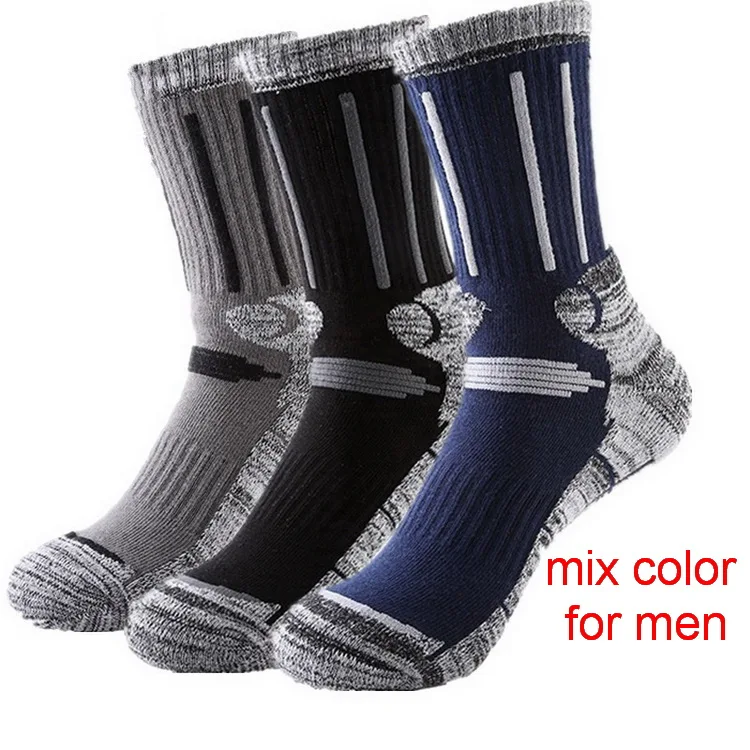 mix color for men 3 пар/лот, зимние толстые термоноски для рыбалки, катания на лыжах, мужские и женские носки для бега и велоспорта, спортивные термоноски, носки для альпинизма, пешего туризма - Цвет: mix color for men