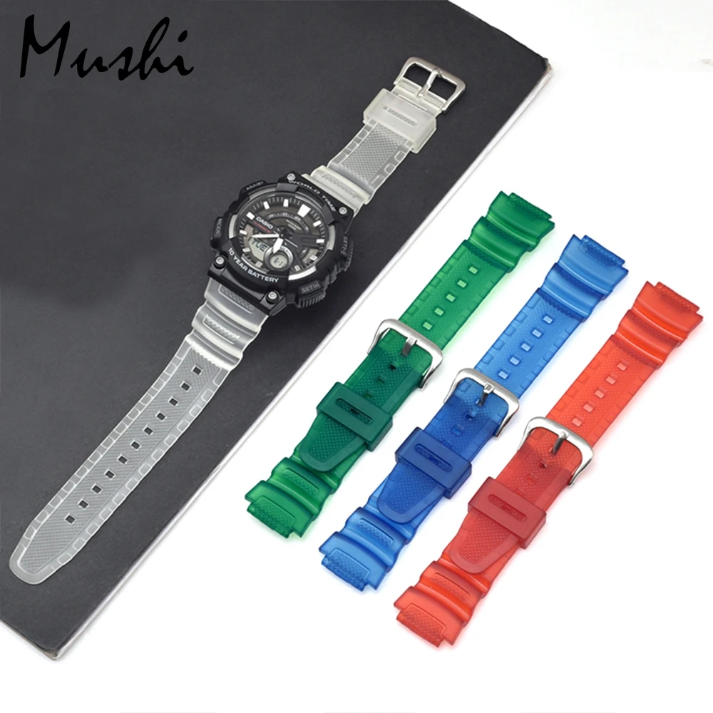 Резиновый ремешок для Casio PGR 270/ 270 1/ MRW 200H силиконовый часов с пряжкой черный