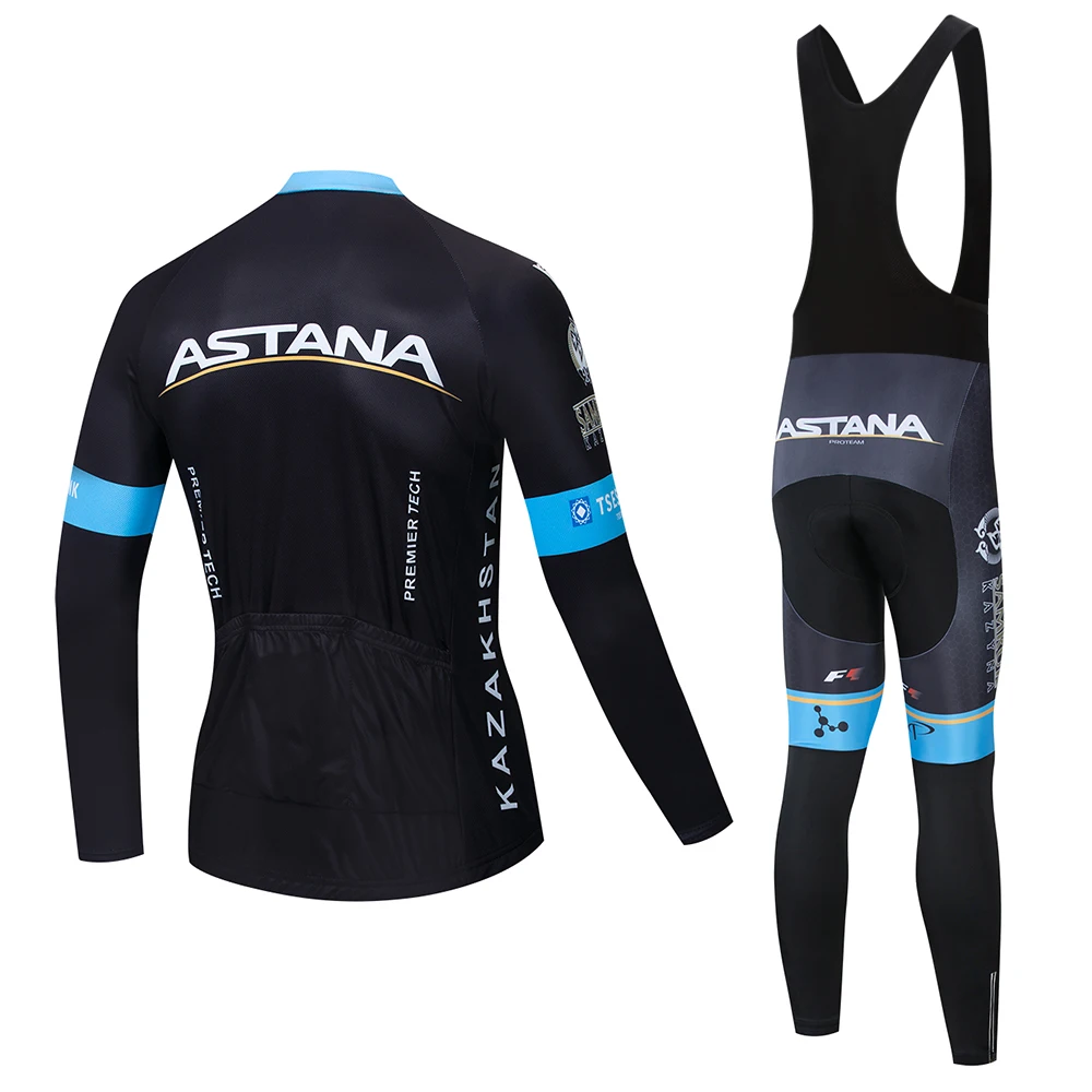 

ASTANA 2020 New Team long sleeve Cycling jersey Set bib pants ropa ciclismo bicycle clothing MTB bike jersey Uniform Men clothes