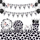 Ферма коровы тематическая вечеринка на день рождения производства одноразовых чашках пластина скатерть животных воздушные шары с коровой Baby Shower Свадебные украшения Дети сувениры