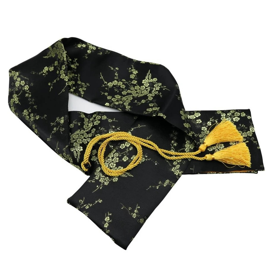 

51" Silk Plum Blossom Katana Wakizashi Tanto Japanese Samurai Sword Bag Black