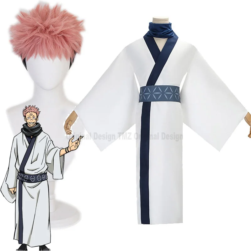 

Anime Jujutsu Kaisen Ryomen Sukuna Cosplay Costume Adult Men Women Outfits Kimono Ryomensukuna Wig and Free Socks Halloween