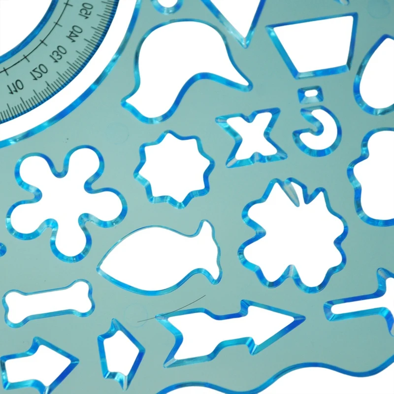 

2 Pcs Colorgreen;orange;red;blue(send randomly) Plastic Hollow Students Geometric Template Student Ruler Set