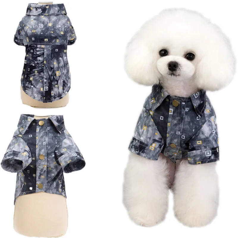 Джинсовая одежда толстовка с капюшоном для собаки серая синяя милая Толстовка