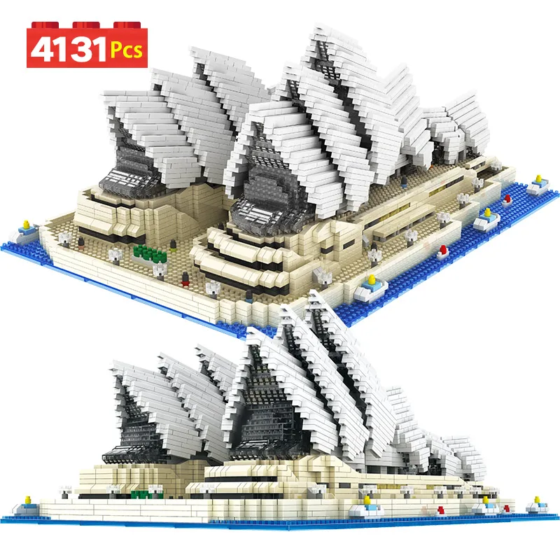 

4131PCS Toy For Children Mini Diamond Bricks Famous City Architecture Sydney Opera House Model Building Blocks Educational Gift