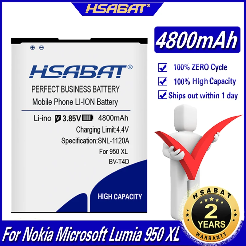 Аккумулятор HSABAT 4800 мАч для Nokia Microsoft Lumia 950 XL CityMan 940 XL|Аккумуляторы мобильных