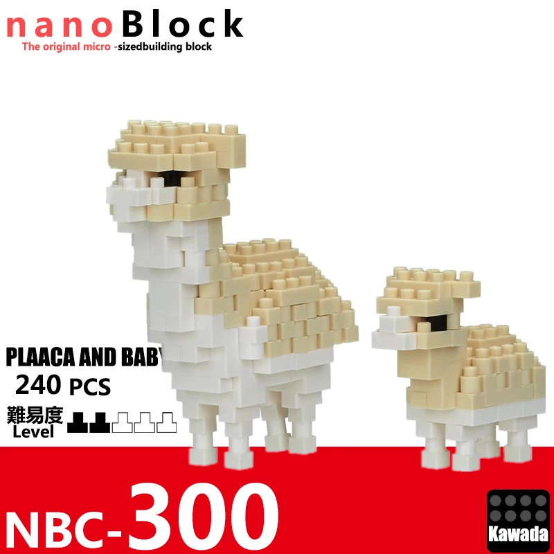 Новый Nanoblock Kawada Альпака и ребенок 240 шт. строительные блоки искусственные Смешные
