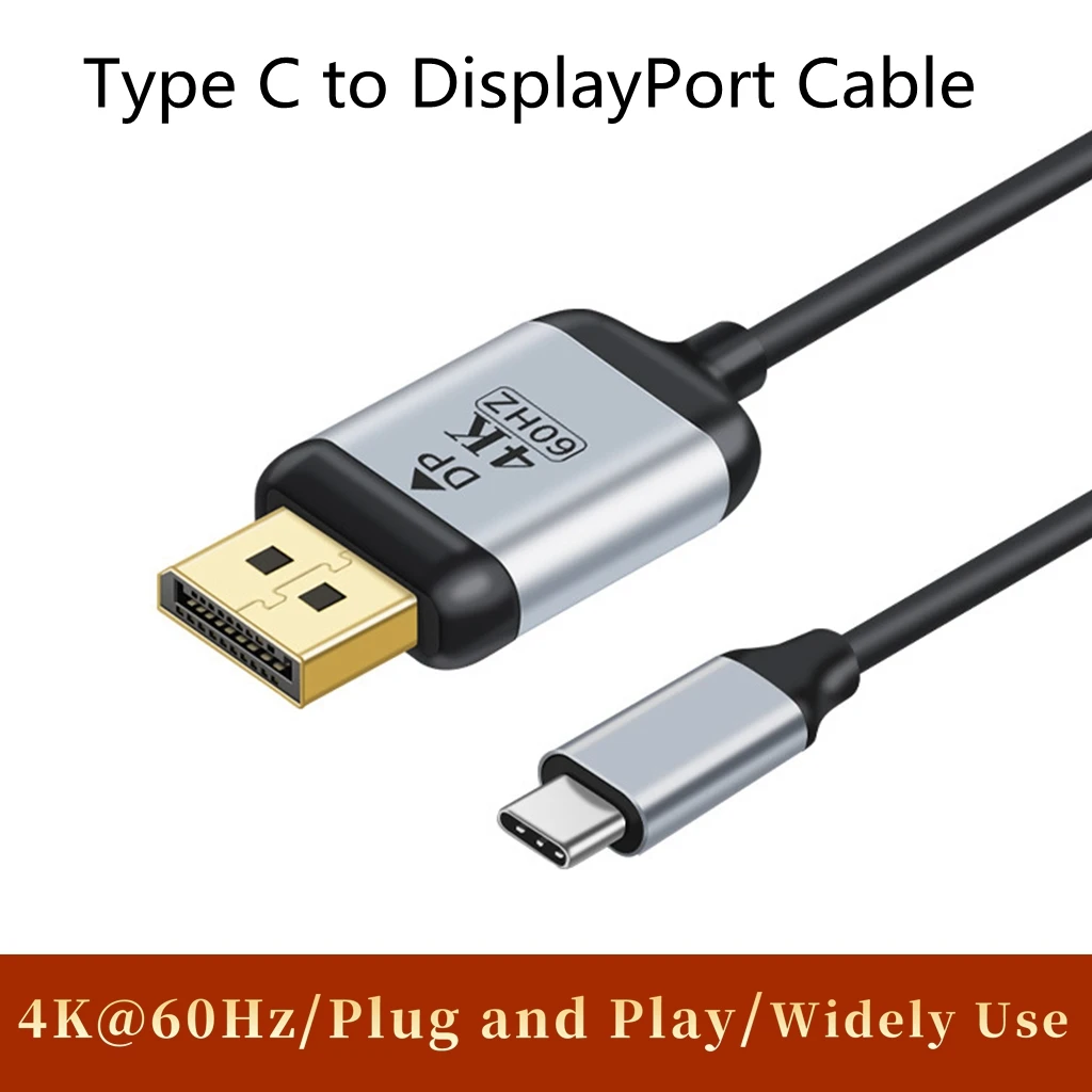 Кабель-адаптер USB Type C к DisplayPort 3 1 USB-C Thunderbolt DP 4K @ 60 Гц для MacBook Samsung Galaxy Huawei |
