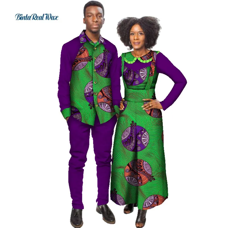 Комбинезон с Африканским принтом и рубашкой для женщин базин богатый Мужской