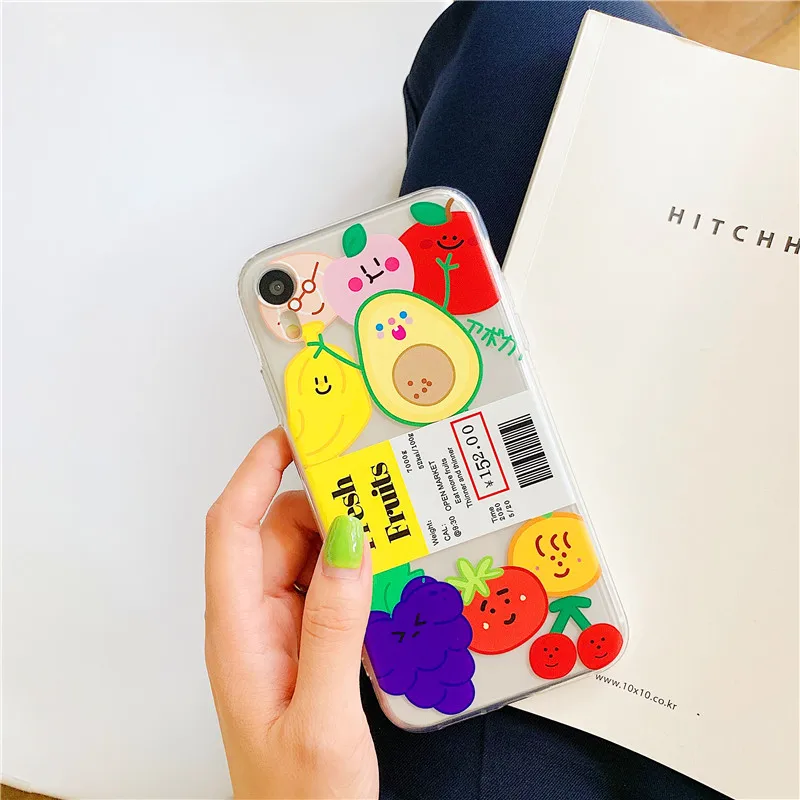 Для apple iPhone 11 6 7 8 Plus X XR XS Max интересные фрукты сосна яблоко авокадо лимонный