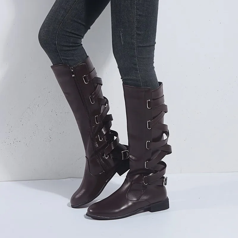 Murah Sepatu Musim Dingin Bagus Sepatu Bot Tinggi Wanita Sepatu Bot Salju Hangat Bulu Beludru Sepatu Bot Tinggi Seksi Wanita Pop Musim Dingin Bagus Ritsleting Samping Hitam