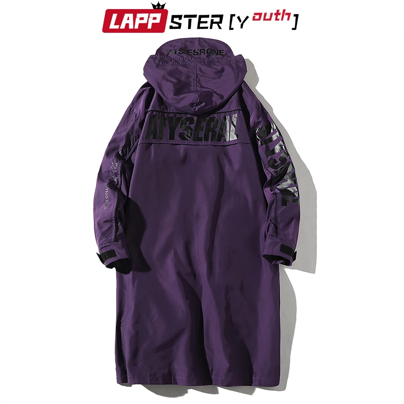 Тренчкот LAPPSTER мужской с буквенным принтом уличная одежда длинное пальто в стиле