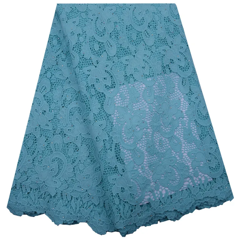 Фиолетовая африканская Водорастворимая кружевная ткань французская Тюлевая с