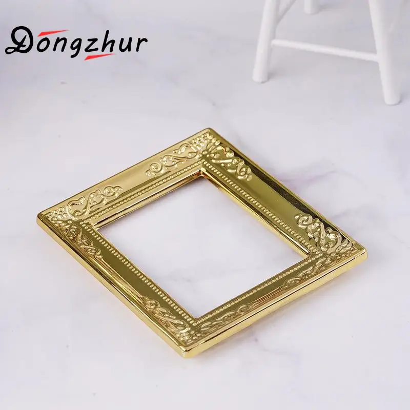 Модель кукольного домика в масштабе 1:12 квадратная Золотая фоторамка модель