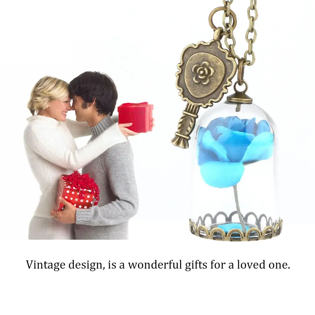 Для женщин Террариум стеклянная бутылка ожерелье романтические сушеные цветы