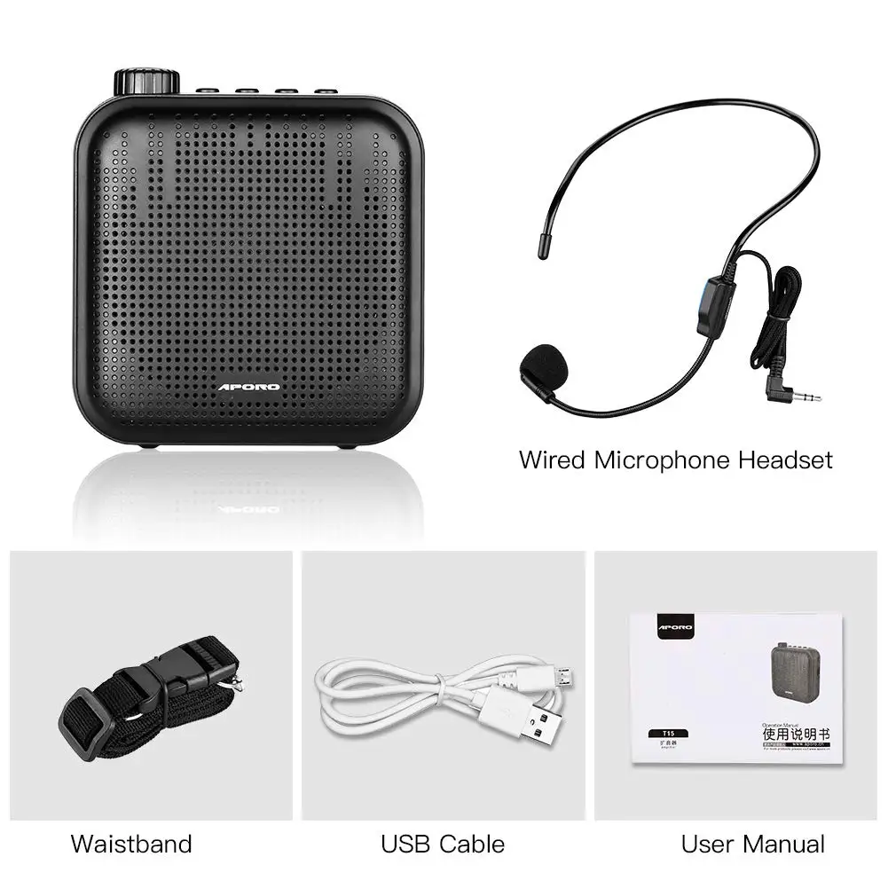 

Portable Voice Amplifier Megaphone Mini Audio Speaker With Microphone Rechargeable Ultralight Loudspeaker For Teachers