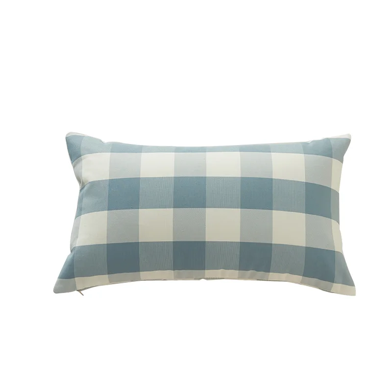 cushion cover4 30x50 Простые Декоративные Чехлы для подушек в домашнем стиле 30*50*45*45 в клетку без внутренней голубой клетчатой квадратной подушки для дивана для домашнего использования X106 - Цвет: cushion cover4 30x50