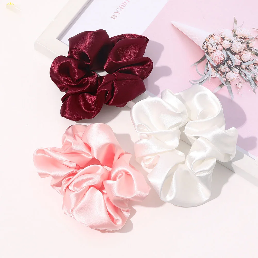 Top Smooth Silk Scrunchies 2021 Spring Summer New Elastic Hair Rope For Sale France Elegant Hair Chouchou High Quality images - 6