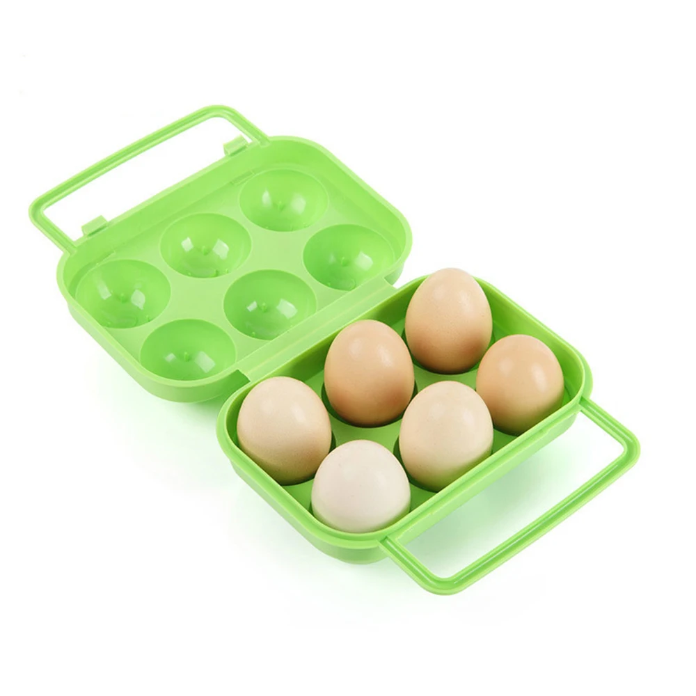 

Portable 6-cell Box Egg Holder Storage Picnic Barbecue Travel Camping Outdoor Cookware Eggs Container Kitchen Organizer