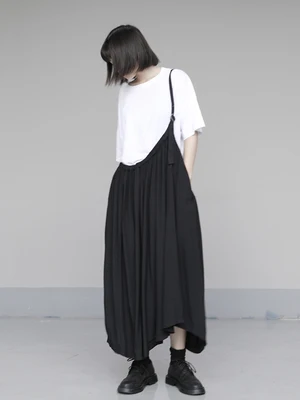 Новые товары Япония простое свободное платье юбка-юбка из хлопка длинная юбка |