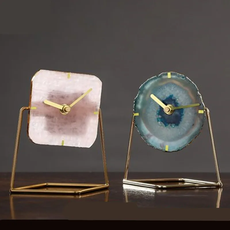 

Настенные часы с имитацией камня, украшение для гостиной, настольные часы в стиле ретро для кабинета, бесшумные часы A488