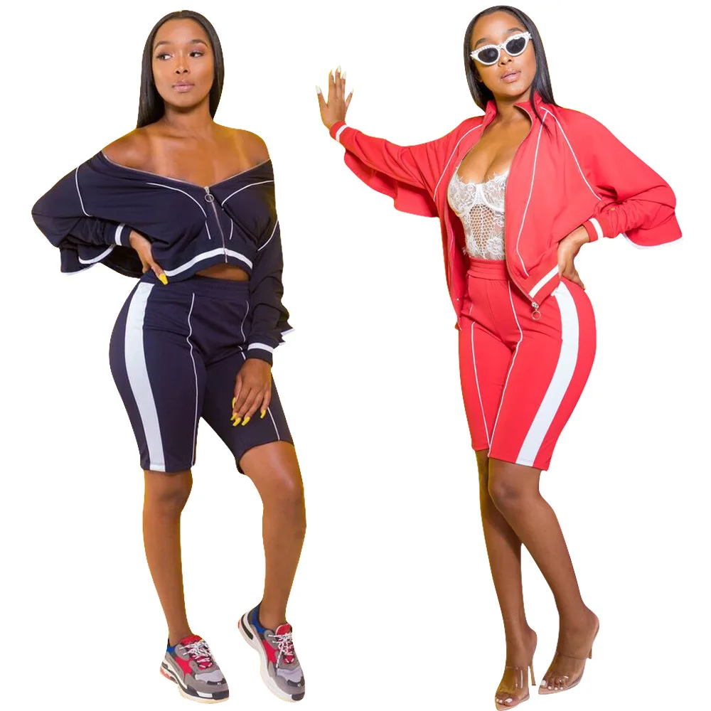 Сексуальный укороченный топ с рукавами летучая мышь + брюки до колена шорты