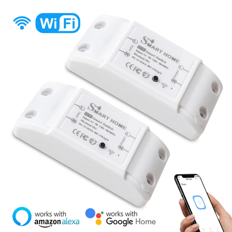 

Wifi Smart Light Switch Moudle 10A Universal Breaker Timer Voice Control Work With HomeKit Alexa Google Assistant 90-250V