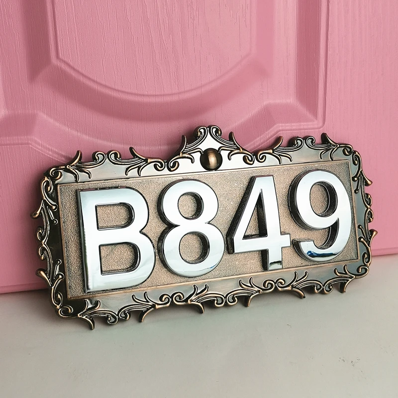 Personalized 2-4 Digits Door Plate House Number Customized Plates For Home Gates Hotel Room Sign ABS Plastic |