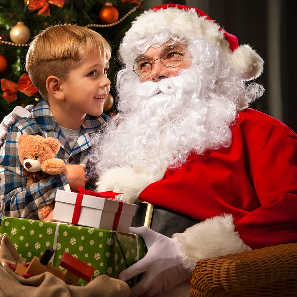 5 шт. костюм Санта Клауса плюшевый Рождественский для отца рождественское платье