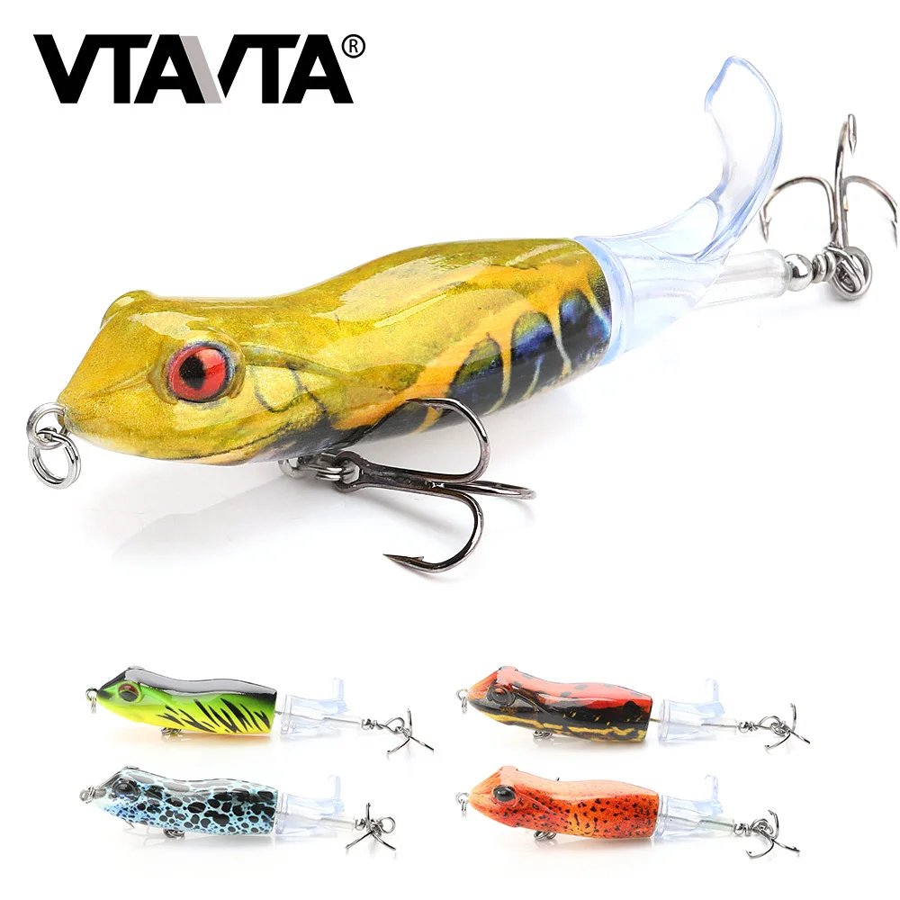 VTAVTA Topwater Whopper лягушка Поппер рыболовные приманки 9 см 11 г Твердый воблер окунь