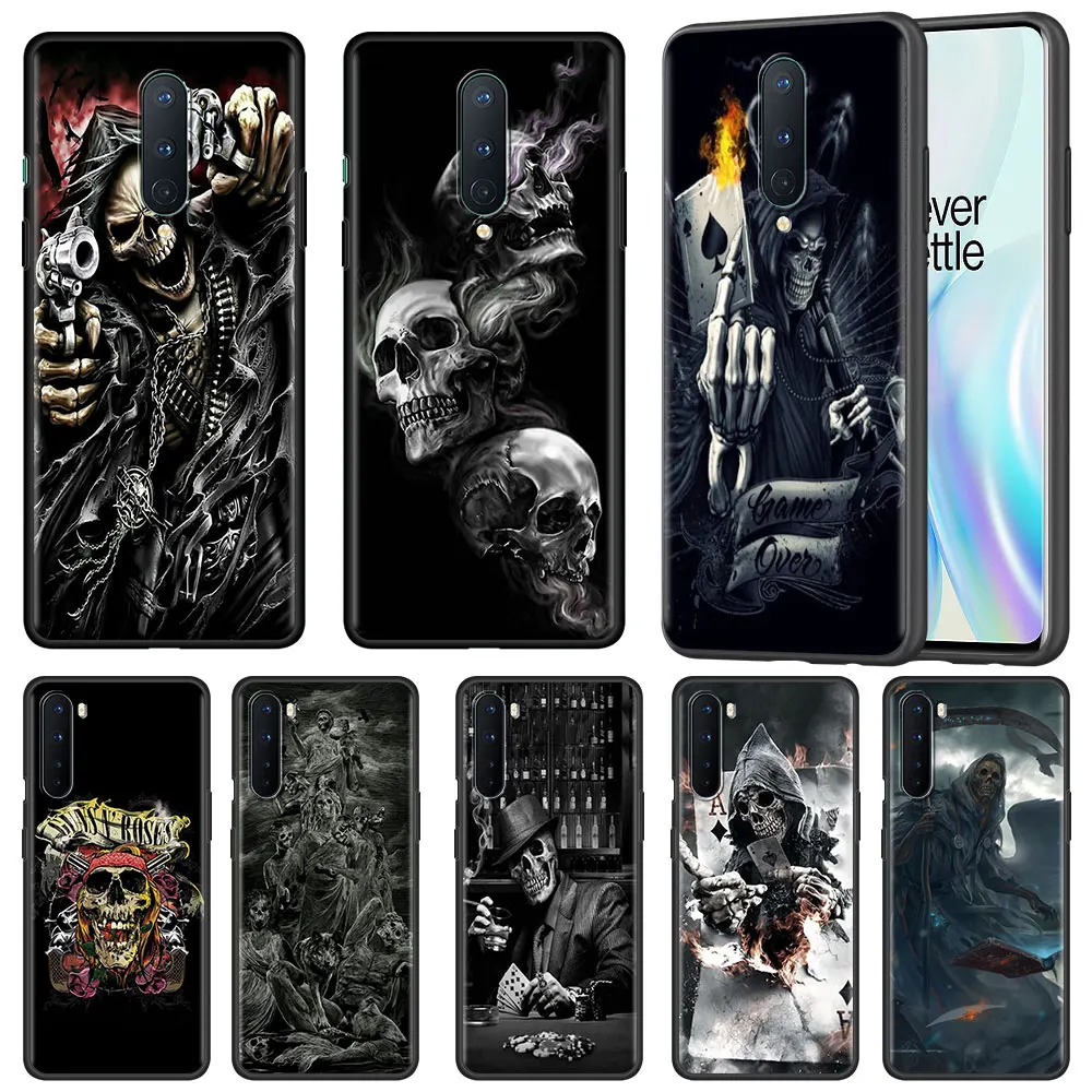 

Grim Reaper Skull Fitted Case For OnePlus 8T 8 Nord N10 9 7 Pro 9R N100 N200 6 6T 7T Nord CE 2 5G Tpu Soft Phone Cover