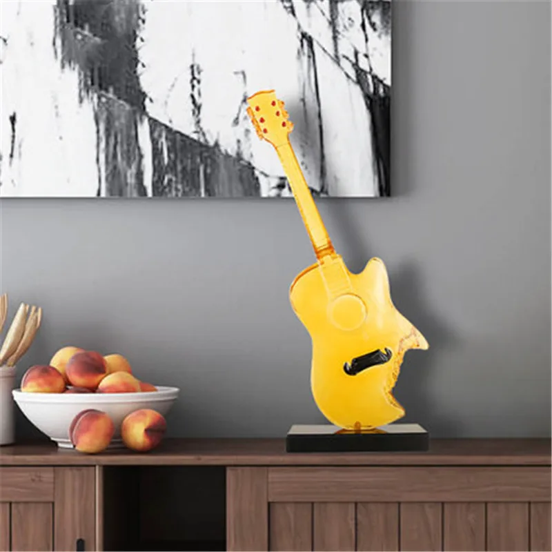 

Bao Guang Ta European-style Glazed Guitar Decoration Statue Creative Living Room Hotel Crafts Home Decor Sculpture A2532