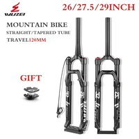 wuzei mtb bicycle fork 2627 529 inch suspension air oil fork shoulderwire control mountain bike magnesiumal alloy forks