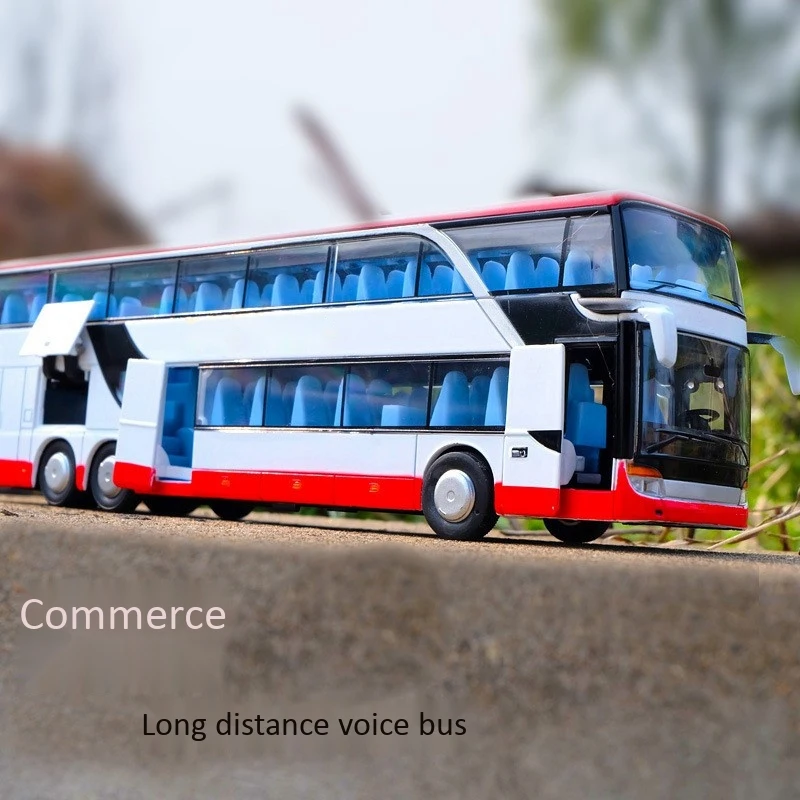 Масштаб 1:32 модель двойного экскурсионного автобуса игрушка для детей подарки на