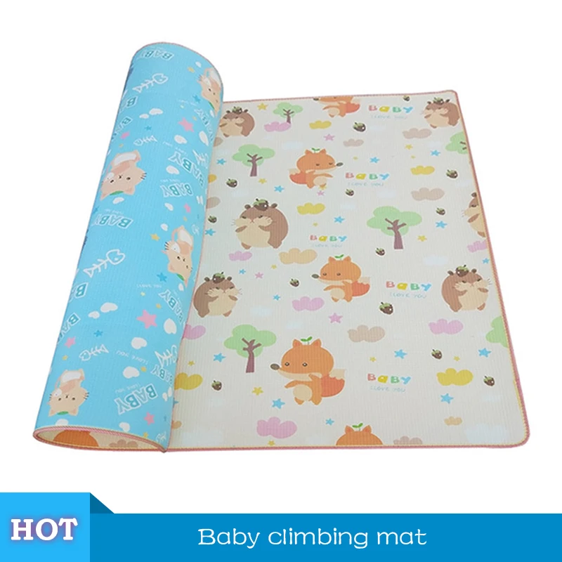 Двусторонний детский коврик для ползания Мультяшные животные 5 мм