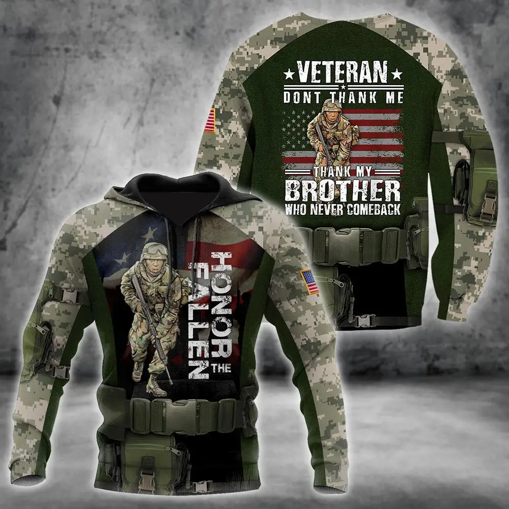 

New men's sweatshirt veteran 3D printing retro men/women/must-have hoodies oversized FASHION SWEATSHIRT/jacket/zipper A - 17