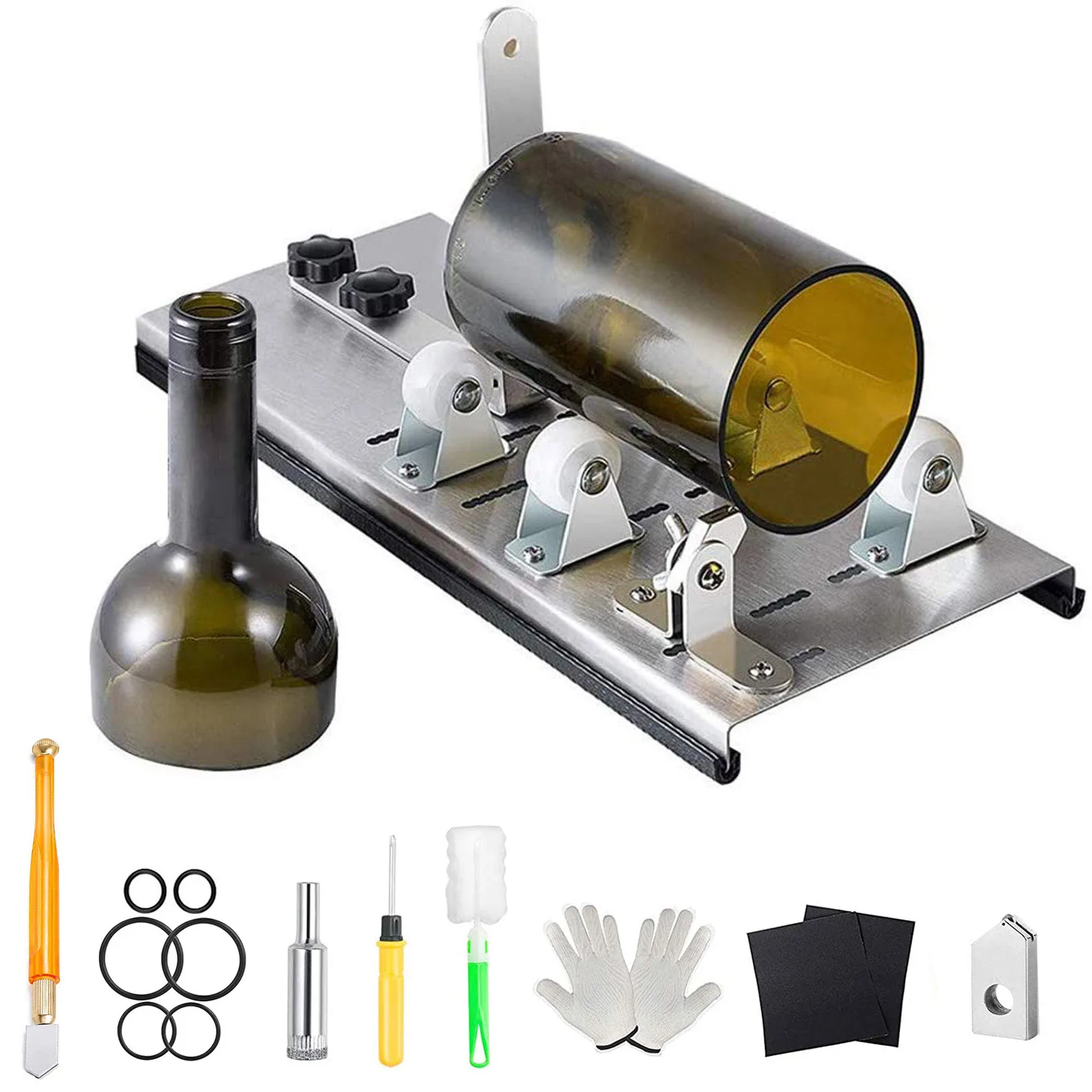 

DIY Glass Bottle Cutter Adjustable Sizes Metal Glassbottle Cut Machine for Crafting Wine Bottles Household Decorations Cutting