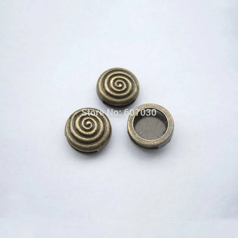 10 шт. тибетский серебристый/Бронзовый спиральный слайдер разделитель бусины для