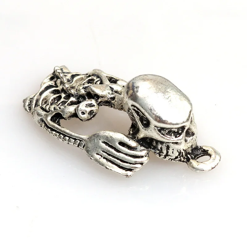 Череп скелета в стиле панк Мужская подвеска металлические цепи хип-хоп стиль