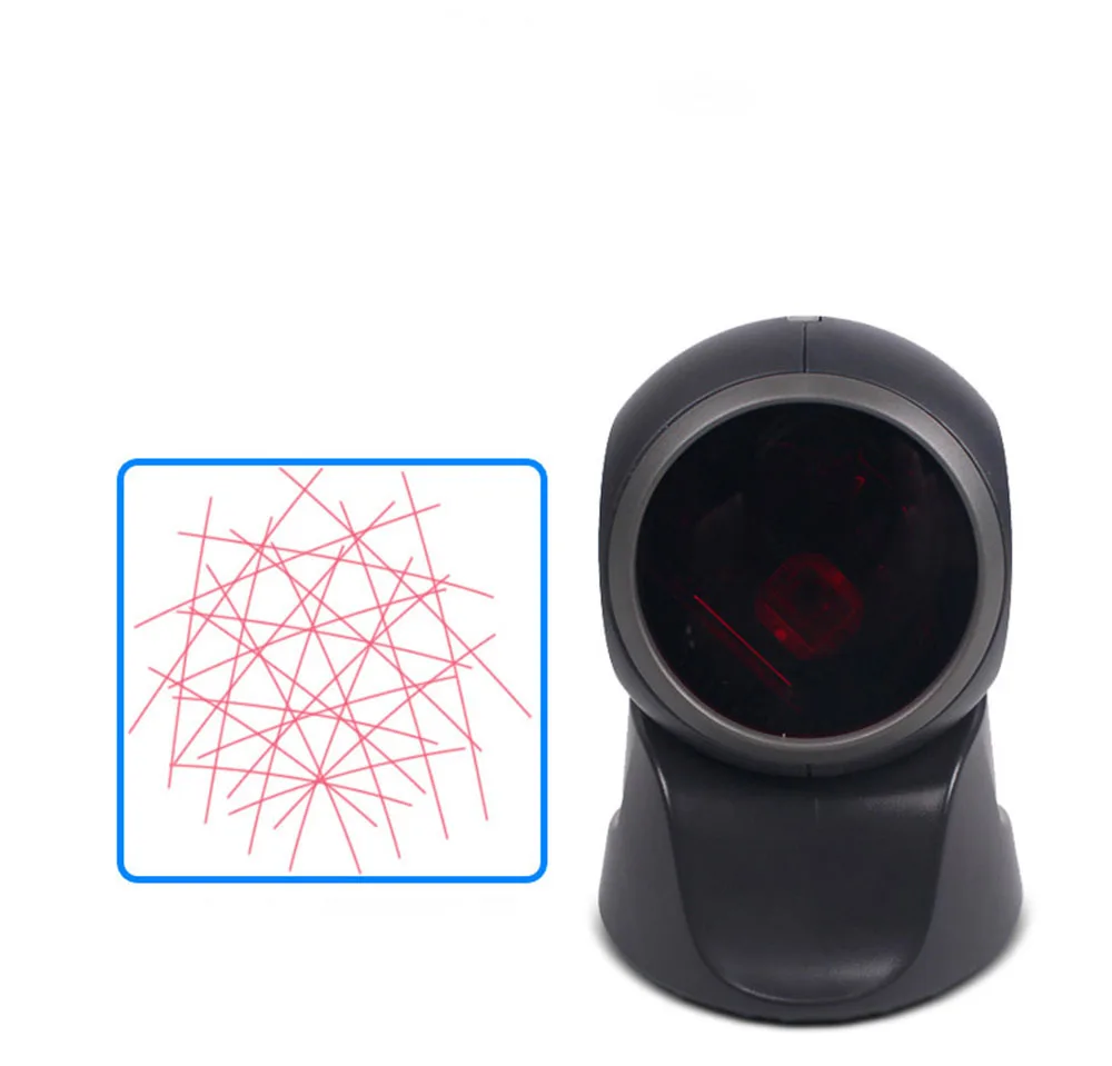 Всенаправленный лазерный сканер штрих кода USB белый/черный считыватель для