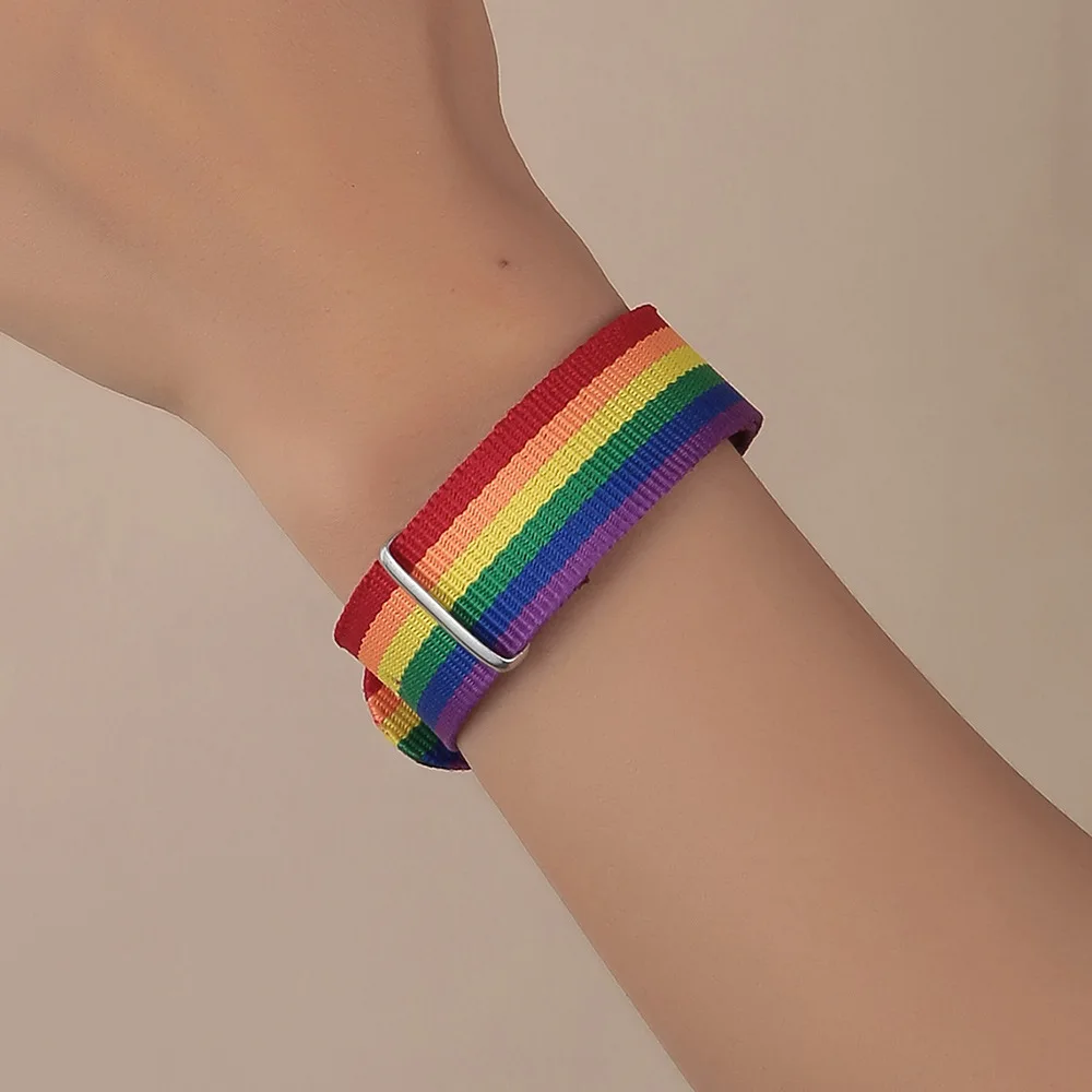 

1pc Nylon Rainbow Bracelet Fashion Couple Friendship Jewelry Gift Multicolor Wrist Band Women Men Bracelet High Quality